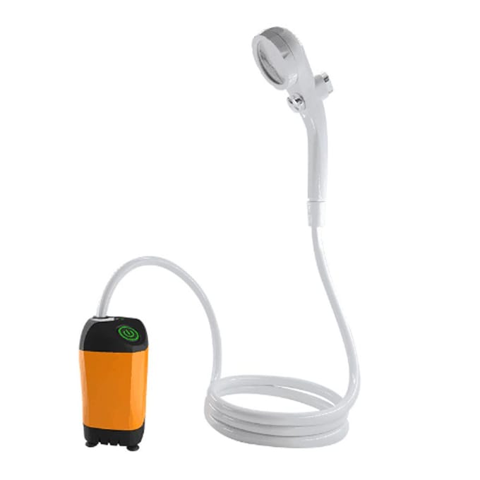 Douche de Camping Extérieure Pompe à Douche Électrique Portable Étanche IPX7 avec Affichage Numérique pour Intelligent Digital Display orange
