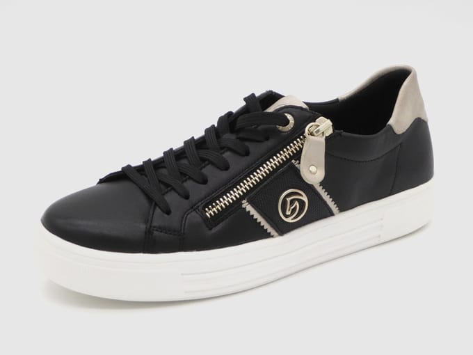 Remonte Dames Sneaker - D0919-03 Zwart/Combi - Maat 39