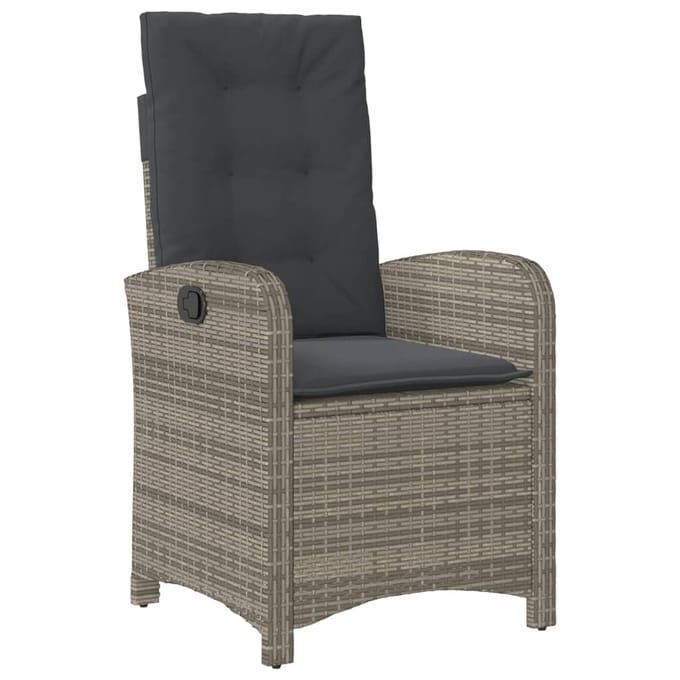 vidaXL - 7-delige - Tuinset - met - kussens - poly - rattan - grijs