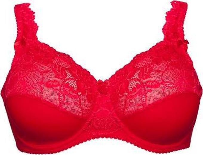 Plaisir Beate beugel BH rood 80D-grote maten met draagcomfort