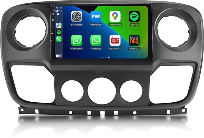 CarPlay autoradio geschikt voor Renault Master | 2010 t/m 2021 | Android 13 | Draadloos Apple CarPlay & Android Auto | 2GB + 32GB | 8-Core processor | Davilon | 2010 2011 2012 2013 2014 2015 2016 2017 2018 2019 2020 2021 | Bluetooth & Wifi