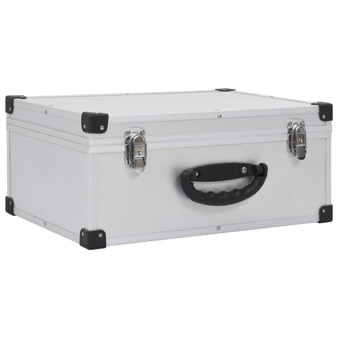vidaXL - Cd-koffer - voor - 60 - cd's - aluminium - ABS - zilverkleurig