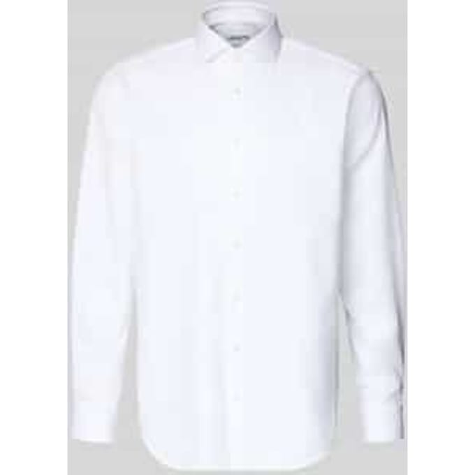 Regular fit zakelijk overhemd van twill