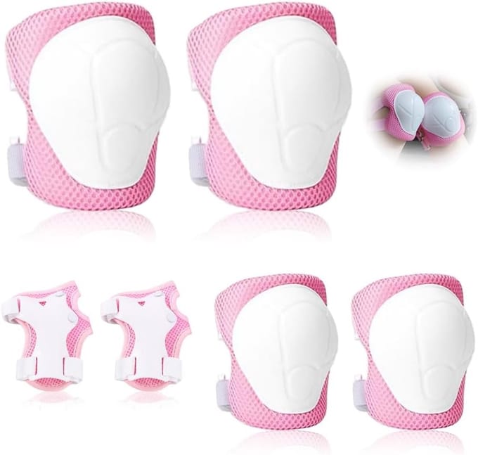 Kinder Beschermingsset - Valbescherming Sport - Actieve Kinderen - Compleet Set - Leeftijd 3-8 - Roze