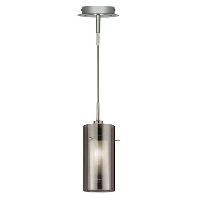 Searchlight Hanglamp Duo 2, rookglas/chroom 1-lamp