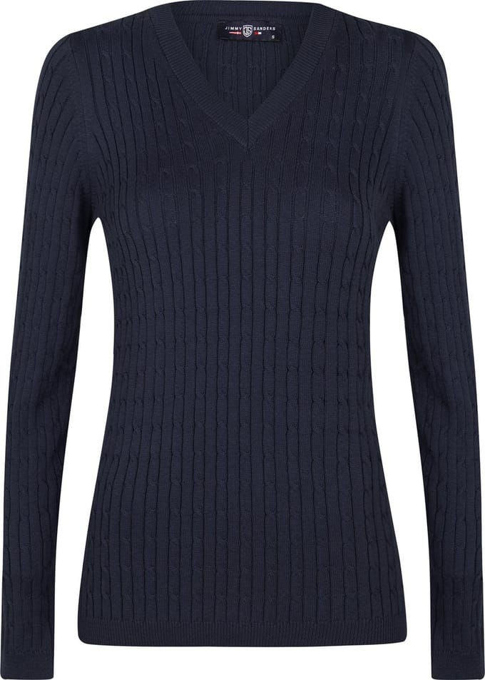 Jimmy Sanders V-Neck Sweater - V Trui - 100% Katoen Dames Navy - M