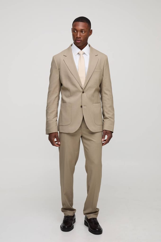 Slim Fit Blazer | Taupe | Size 46