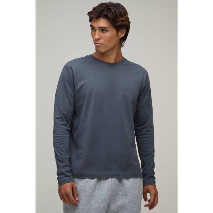 Essentieel Regular Fit T-shirt Met Lange Mouwen | Slate | Size Medium