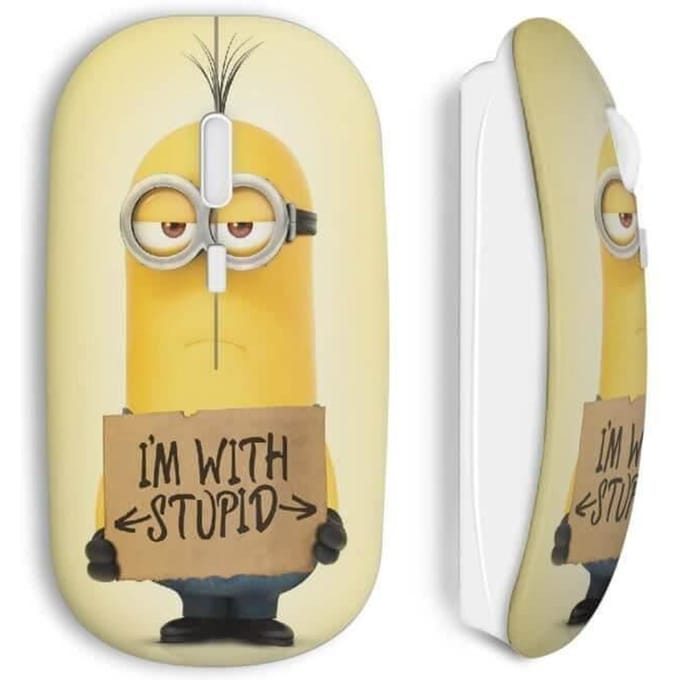 Souris Sans Fil Minion I Am With Stupid