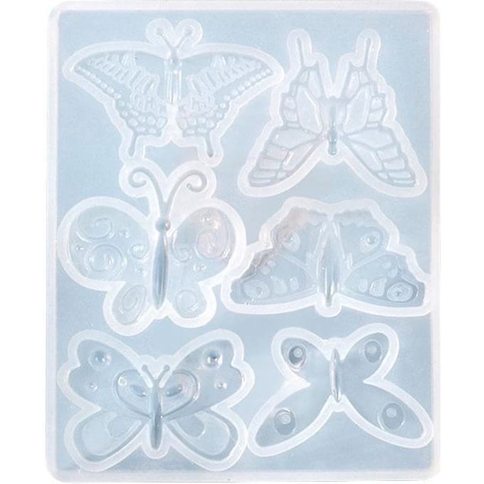Moule papillon en Silicone, bricolage, artisanat, moules en époxy pour boucle d'oreille, collier, pendentif, broche, accessoires blanc
