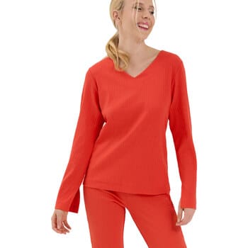 Pyjama-sets Lisca Pyjamatop V-hals lange mouwen Lucky Cheek