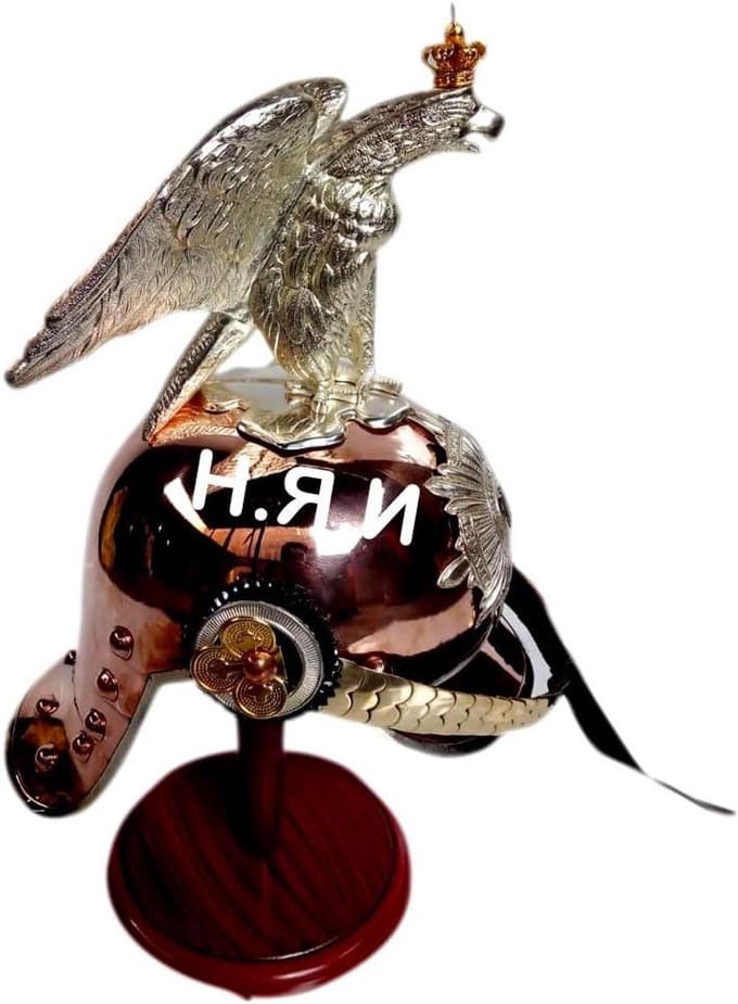 Prussian Helm - Pickelhaube replica - Decoratie object - Koper en aluminium - L - Koper