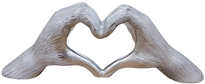 Gilde Handwerk - Love sign - Nerven textuur - Ruw textuur - zilver - Beeld sculptuur - Polyresin