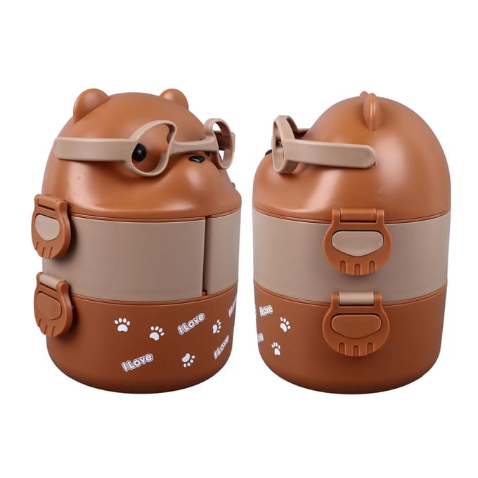 Bento Box Lunchbox 2 Lagen Containers Draagbare Bento Lunchbox Herbruikbare Lekvrije Voedselcontainer L bruin