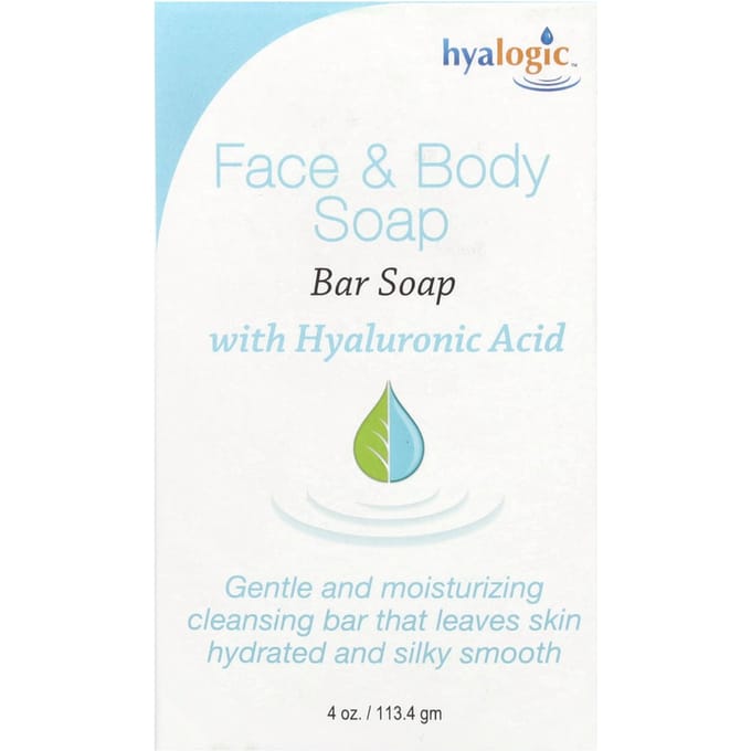 Hyalogic, Face and Body Soap with Hyaluronic Acid, 4 oz (113.4 g) white