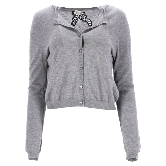 RED Valentino vest met strik in grijze wol