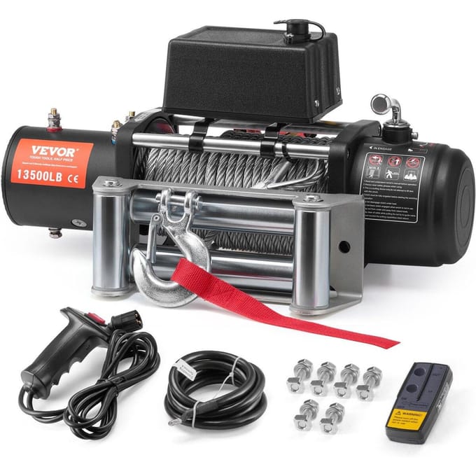 Treuil Électrique pour Camion 13 500 lb Câble en Acier IP65 Étanche Télécommande