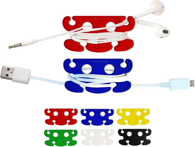 Kabel organizers - Kabelhouders - Kabelbeheer - Compact en flexibel - 6 stuks - Zwart
