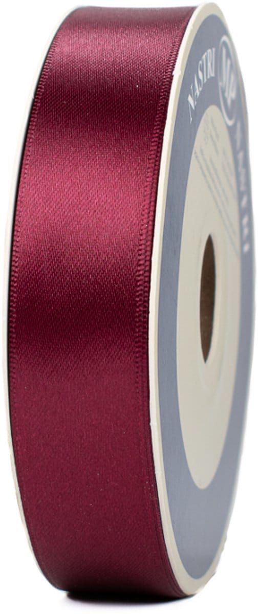 Satijn Lint - 25 mm - Rood - Wijnrood - Glanzend decoratielint - 50 meter