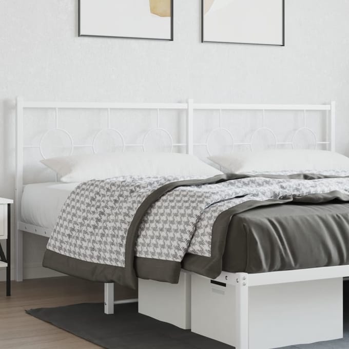vidaXL - Vervangend - hoofdbord - 200 - cm - metaal - wit