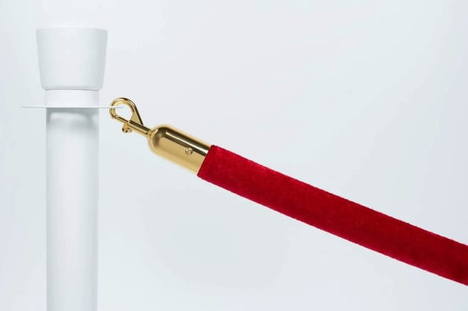 Afzetkoord Velours | Rood - Messing