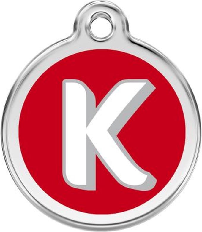 Red Dingo Hondenpenning 20 mm letter K