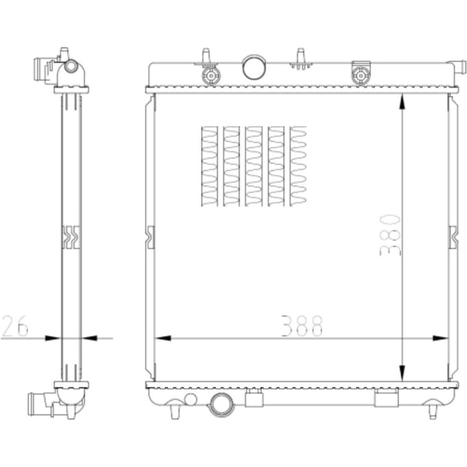 Radiator, motorkoeling NRF 550016