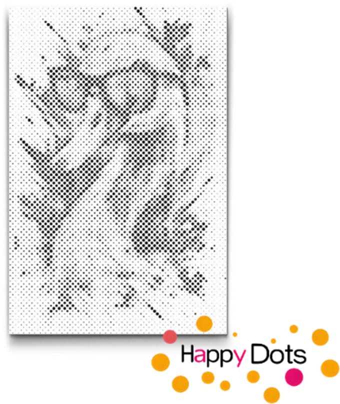 HappyDots DOT Painting Gekke dieren - Zwaan 40x60cm