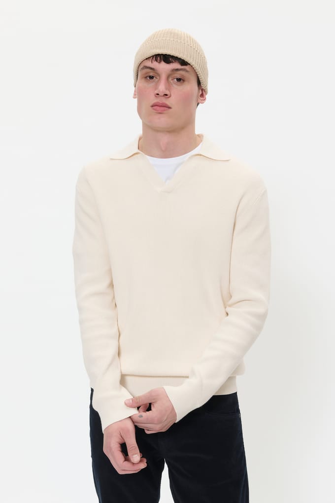 Gebreide pullover met ribboorden, model 'kollo'