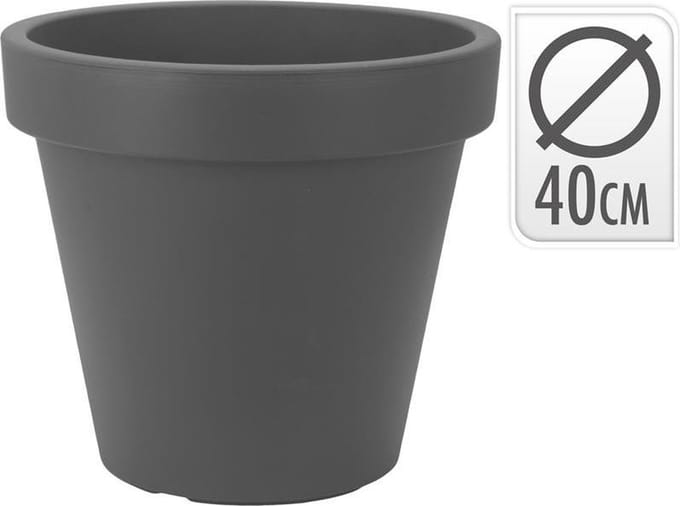 Plantenpotten Ek - Bloempot Ek Rond Dia 40cm Antraciet