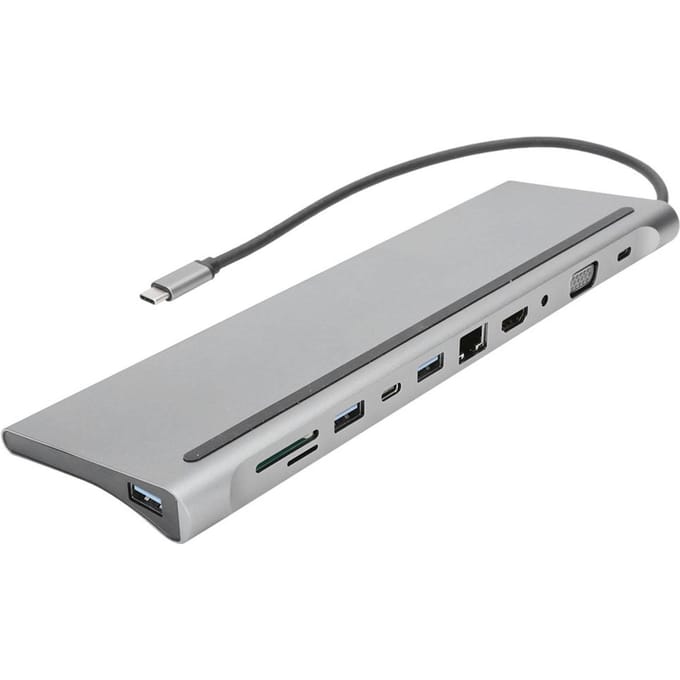 11 In 1 Hub Type‑C Uitbreidingsdock USB3.1 naar HDMI Kaartlezer Multifunctionele Adapter gray
