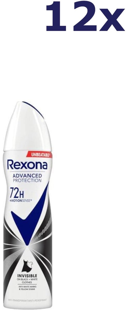 12x Rexona Deo spray - 150ml - Onzichtbaar 72h