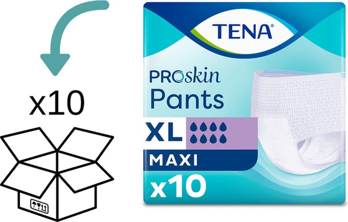 10 pakken TENA Pants Maxi XL - 100 broekjes TENA ProSkin Pants Maxi extra large