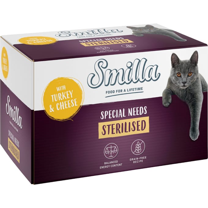 24x100g Kalkoen met Kaas Smilla Sterilised Kattenvoer nat