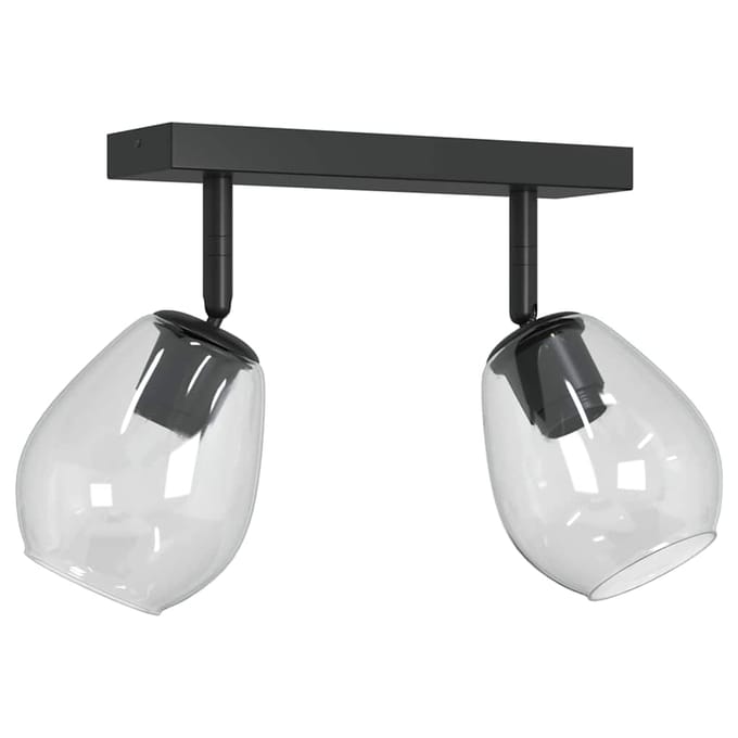 vidaXL Plafondspot Zwart 33 x 13 x 26 cm Glas en Metaal