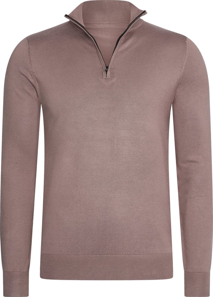 Mario Russo Mario Russo Half Zip Sweater deep taupe M