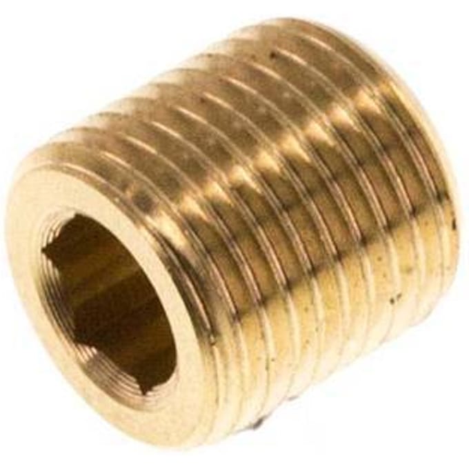 M8x0.75 Messing Plug met binnenzeskant zonder kraag 16 Bar [5 Stuks]
