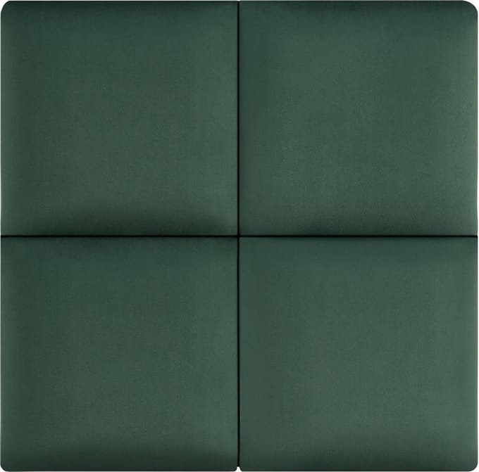 Gestoffeerde wandpanelen Carpino set van 4 fluweel 30x30 cm donkergroen [neu.haus]