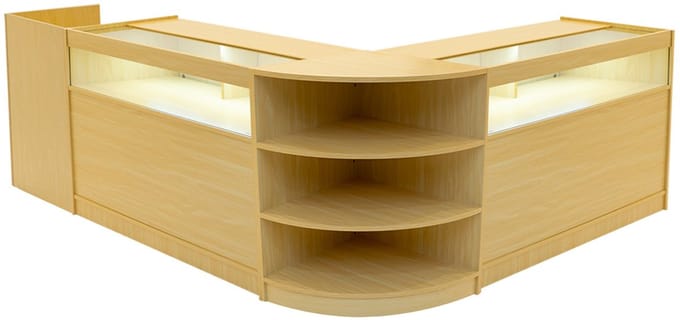 Sagittarius led toonbankset - esdoorn - set 4-delig - helder wit led