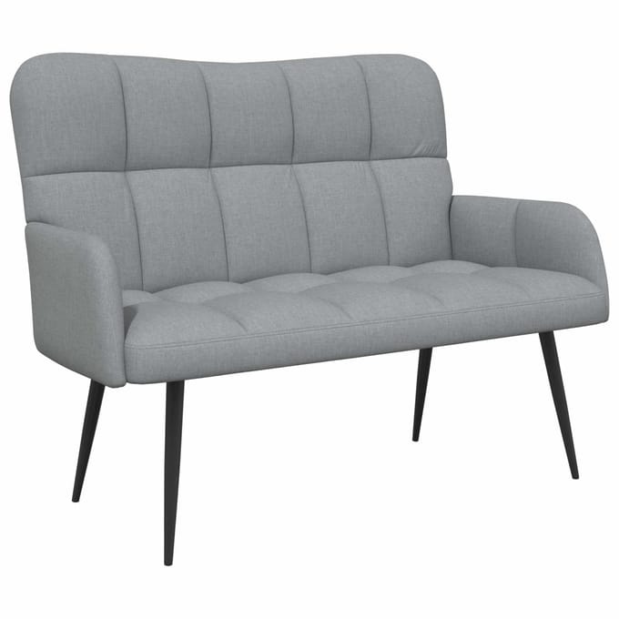 vidaXL - 2-Zits - Sofa - Lichtgrijs - 115 - x - 61 - x - 87 - cm - Stof
