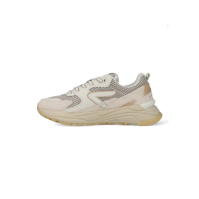 HUB Grid-w Sneakers Dames - Leren Sneaker - Beige - Maat 37