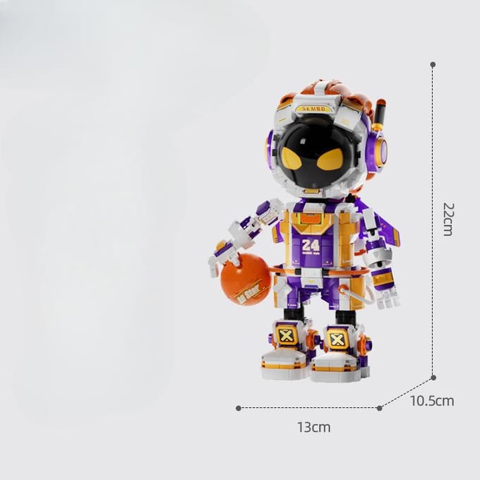 Blocs de Construction Astronaute Spatial Compatibles avec Jouets Éducatifs d'Assemblage Tendance Ornements 10.5*13*22cm gray