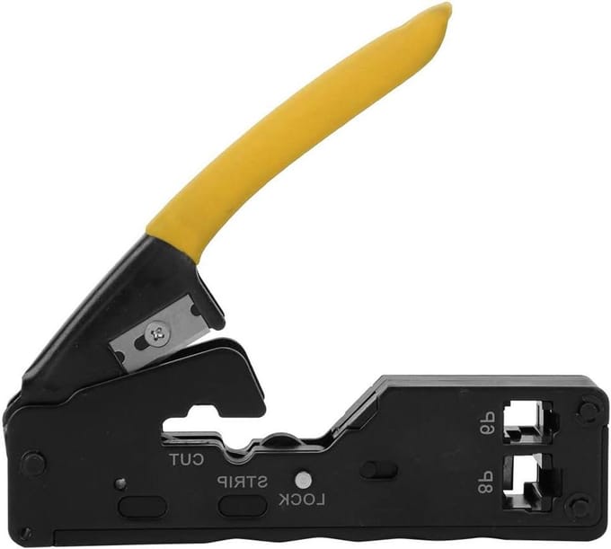 Netwerkkrimptang - Multitool - Kabels Maken - Alles-in-één Tool - 135 mm - Geel