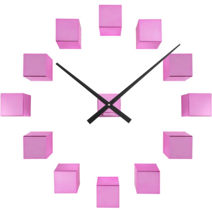 Karlsson wandklok diy cubic metallic metallic dark pink- Ø40cm