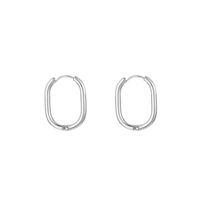 Bijoutheek Oorbel Hoop Ovaal Zilver