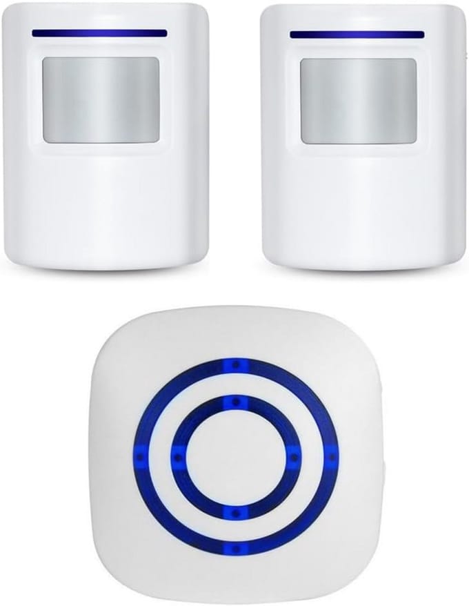 Draadloos Oprit Alarm met Bewegingssensor - Infrarood Ingangsdetector met Plug-in Ontvanger en 2 Sensoren