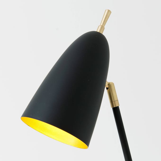 Holländer Tafellamp Obelisco, kantelbare kap, zwart