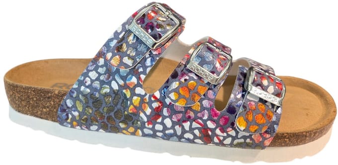 Rohde 5620 55 Slippers Blauw Multi Leer Dames - Blauw Multi - 41