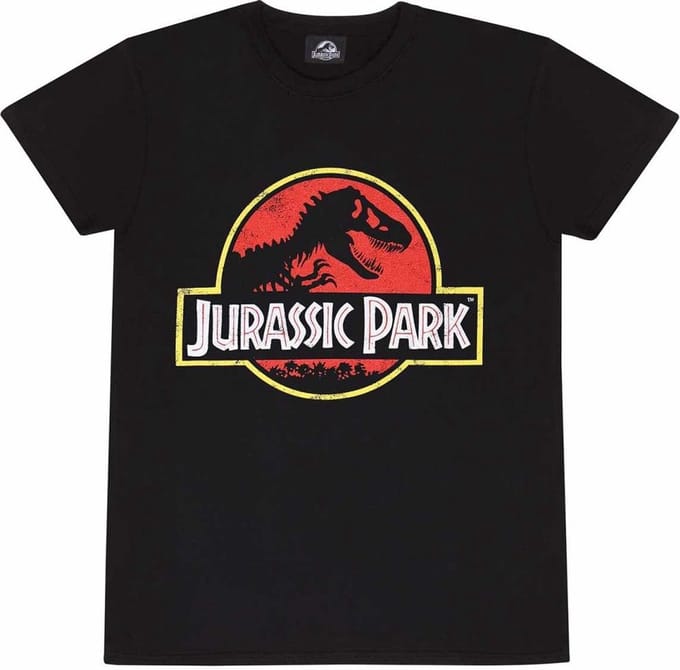 Jurassic Park Classic Logo T-Shirt JUP01106TSB Black-M