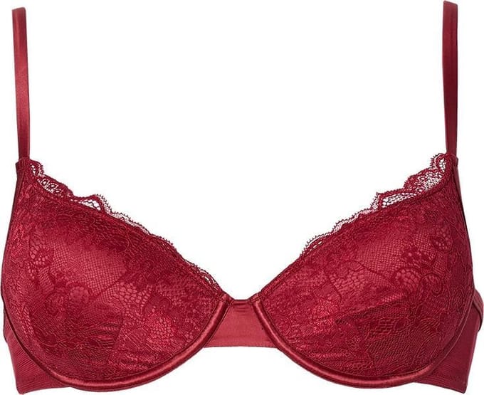 Sapph Padded Wire Bra Stardust Dames Burgundy Red-80b
